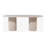 travertine pattern oval dining table bohemian