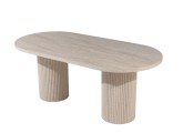 travertine pattern oval dining table bohemian